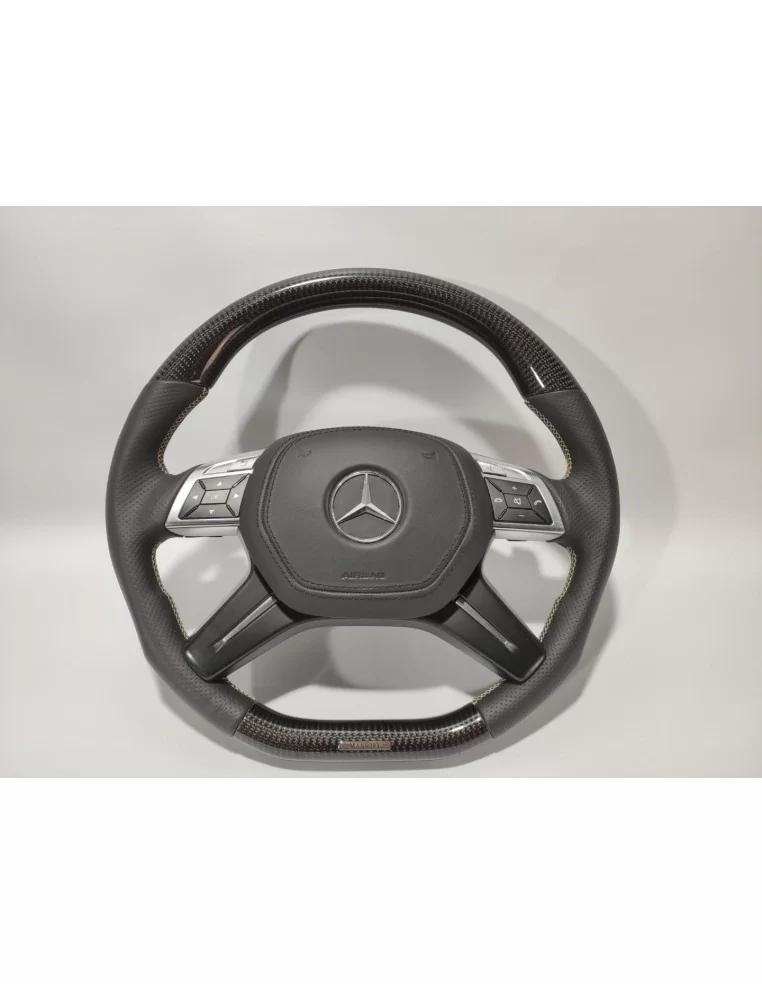  - Steering Wheels - Mercedes-Benz ML GL GLS GLE G W463 W212 E Mansory Steering Wheel Carbon Leather - 1 - Elevate your driving 