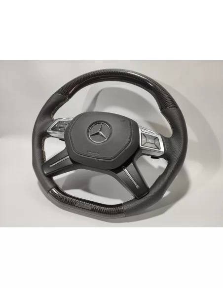  - Steering Wheels - Mercedes-Benz ML GL GLS GLE G W463 W212 E Mansory Steering Wheel Carbon Leather - 2 - Elevate your driving 