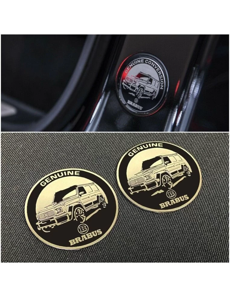  - logo & Emblems - Metallic Brabus-Echtlogo für Innensäulen Mercedes-Benz W463A W464 G-Klasse - 1 - Kaufen Sie die Metallic Bra