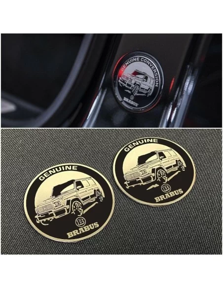  - logo & Emblems - Metaliczne oryginalne logo Brabus na słupki wewnętrzne Mercedes-Benz W463A W464 G-Class - 1 - Kup oryginalne