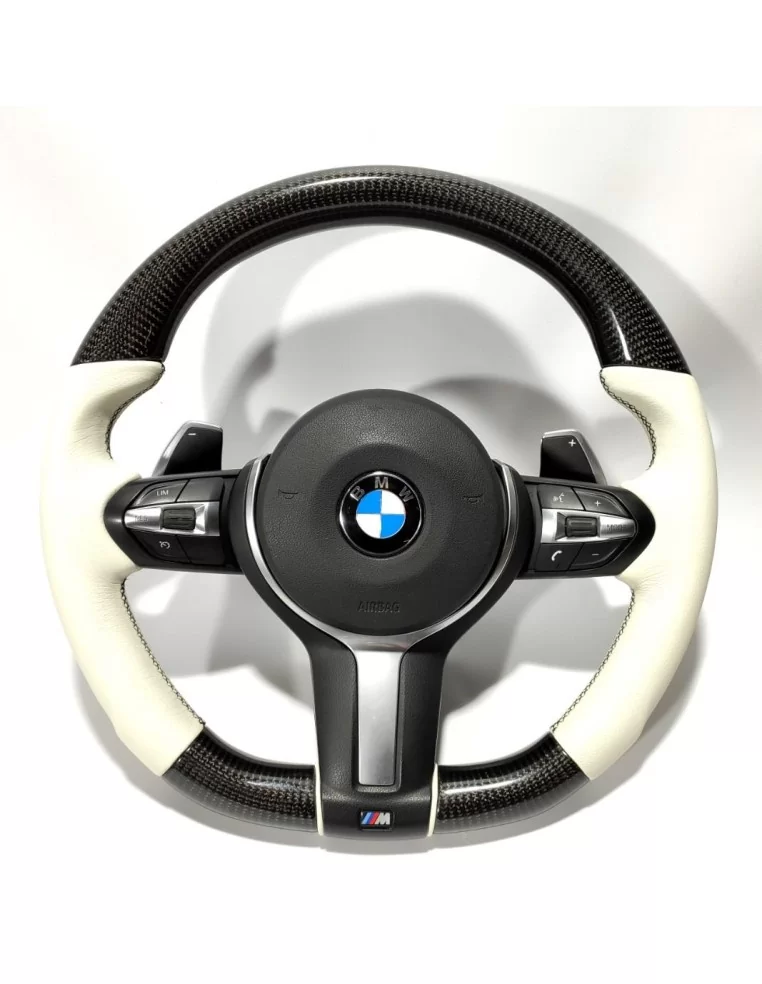  - Lenkräder - BMW F30 F15 F16 Lenkrad Carbon Weiß Leder - 1 - BMW F30 F15 F16 Lenkrad Carbon Weiß Leder