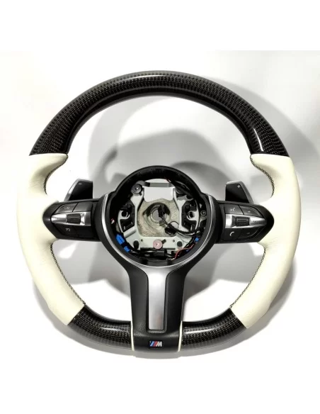  - Steering Wheels - BMW F30 F15 F16 Steering Wheel Carbon White Leather - 2 - Shop BMW F30 F15 F16 Steering Wheel Carbon White 