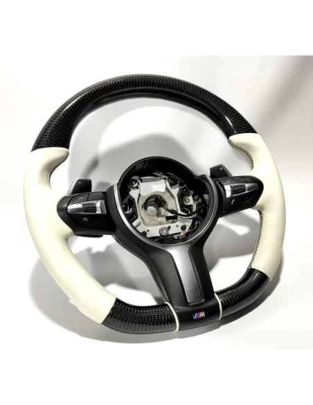  - Steering Wheels - Kierownica BMW F30 F15 F16 z białej skóry węglowej - 3 - Kierownica BMW F30 F15 F16 z białej skóry węglowej