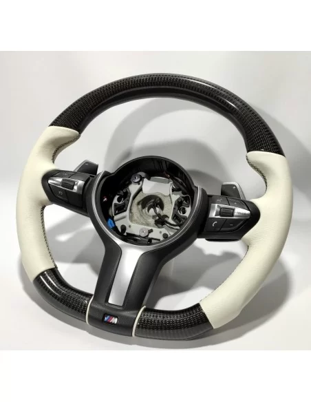  - Steering Wheels - BMW F30 F15 F16 Steering Wheel Carbon White Leather - 4 - Shop BMW F30 F15 F16 Steering Wheel Carbon White 