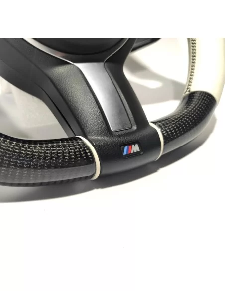  - Volant - BMW F30 F15 F16 Volant Carbone Cuir Blanc - 5 - Achetez le volant BMW F30 F15 F16 en cuir blanc carbone chez Tunever