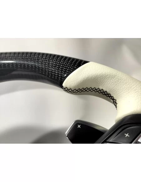  - Steering Wheels - BMW F30 F15 F16 Steering Wheel Carbon White Leather - 9 - Shop BMW F30 F15 F16 Steering Wheel Carbon White 