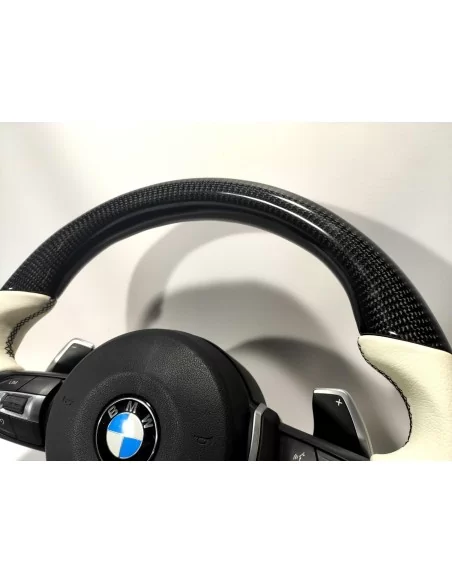  - Volant - BMW F30 F15 F16 Volant Carbone Cuir Blanc - 11 - Achetez le volant BMW F30 F15 F16 en cuir blanc carbone chez Tuneve