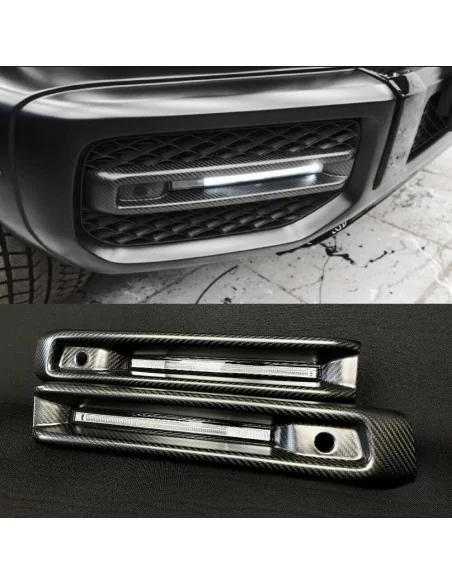  - Mercedes-Benz - Carbon fiber front AMG bumper fog light covers with LED for Mercedes-Benz G-Class W463A - 1 - Enhance your Me