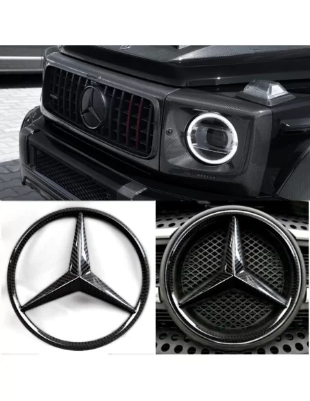  - logo & Emblems - Emblematy gwiazd na przednim grillu z włókna węglowego dla Mercedes-Benz W463a W464 G-Class G-Wagon - 1 - Ku