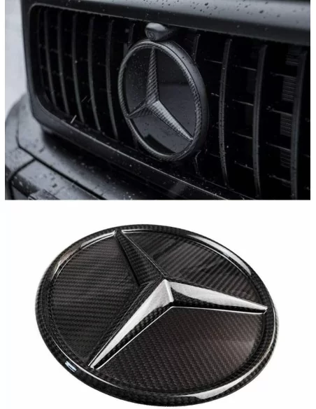  - logo & Emblems - Kohlefaser-Frontgrill Stern massiv Abzeichen Logo-Emblem für Mercedes-Benz W463a W464 G-Klasse G-Wagon - 1 -