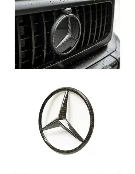  - logo & Emblems - Kohlefaser Frontgrill Stern Stil Abzeichen Logo Emblem für Mercedes-Benz W463 G-Klasse G-Wagon - 3 - Kaufen 