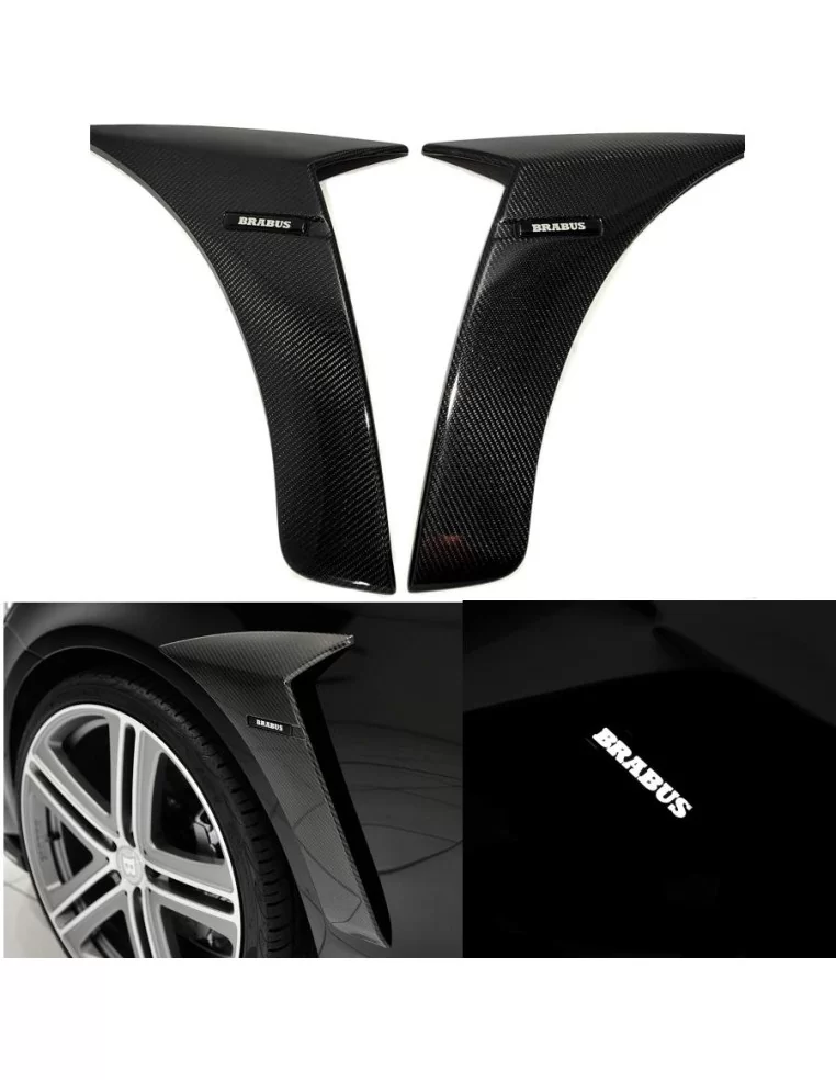  - Mercedes-Benz - Mercedes W222 2013-2020 S Class Carbon Fiber Fender Covers Flaps Fangs Compatible with Brabus Style Rocket 90