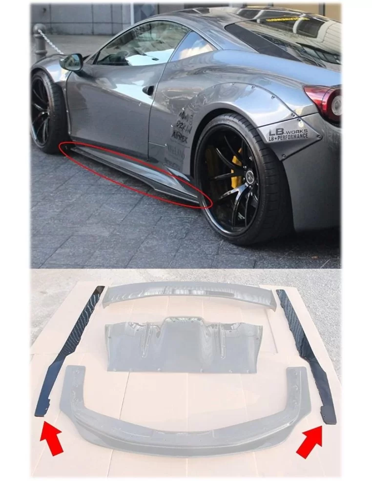  - Ferrari - 法拉利 458 Italia Liberty Walk 碳纤维侧裙 - 1 - 使用 Liberty Walk 碳纤维侧裙升级您的法拉利 458 Italia，打造迷人外观，增强空气动力学性能！✉️❗️