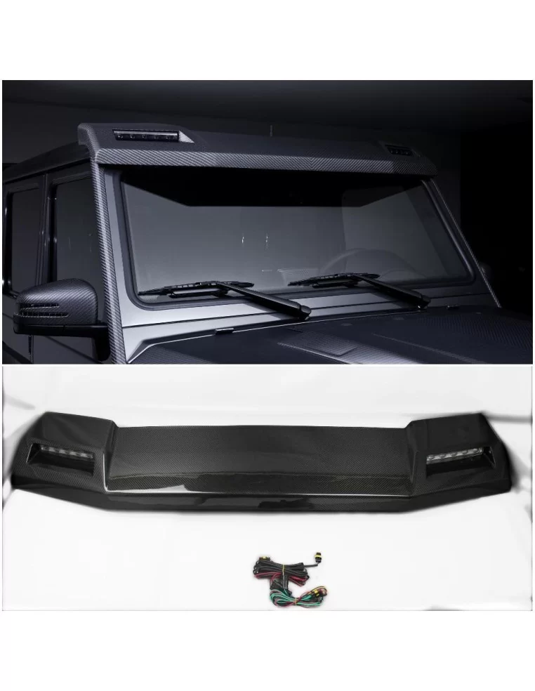  - Mercedes Benz - Kohlefaser Frontdachspoiler mit LEDs für Mercedes-Benz W463 G-Wagon 4x4 6x6 - 1 - Kaufen Sie Carbon-Dachspoil