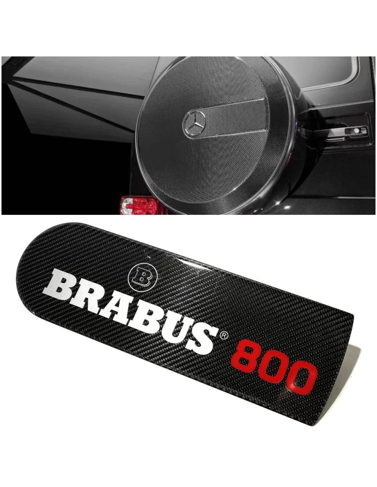  - logo & Emblems - Badge en fibre de carbone emblème logo pour roue de secours arrière BRABUS 800 Mercedes-Benz W463A W464 G-Cl