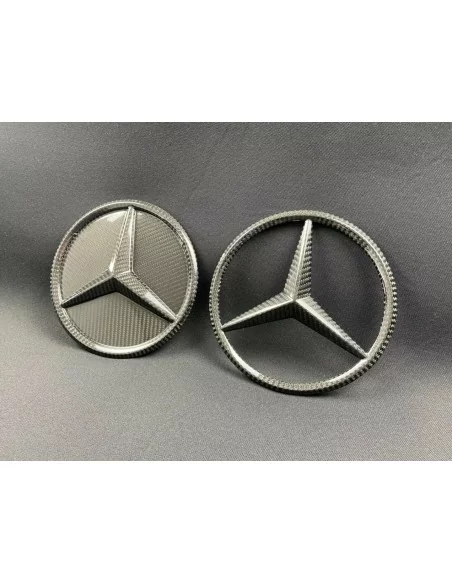  - Logos & Emblems - Carbon fiber front grille star style badge logo emblem for Mercedes-Benz cars - 2 - Buy the Carbon Fiber Fr