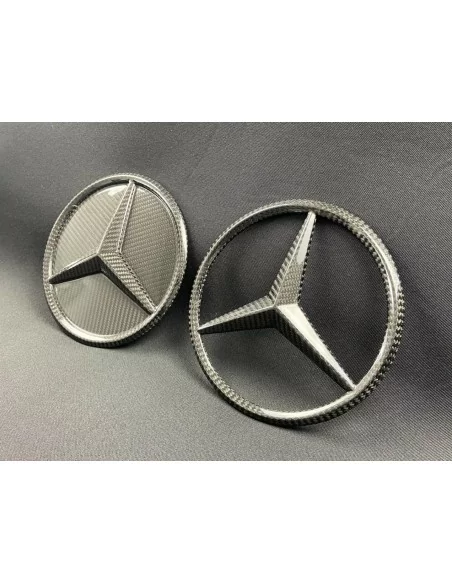  - Logos & Emblems - Carbon fiber front grille star style badge logo emblem for Mercedes-Benz cars - 3 - Buy the Carbon Fiber Fr