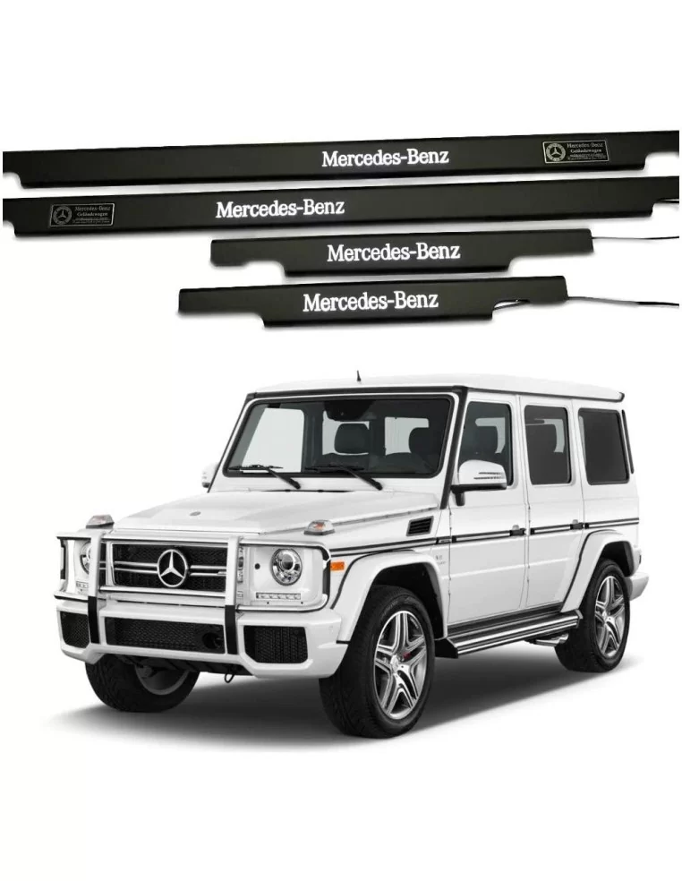  - Mercedes Benz - Podświetlane progi drzwi LED w kolorze metalicznej czerni dla Mercedes-Benz G W463 - 1 - Kup metaliczne czarn