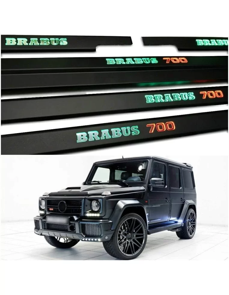  - Mercedes Benz - Metallic Brabus 700 LED beleuchtete Einstiegsleisten für Mercedes-Benz G W463 - 1 - Kaufen Sie metallische Br