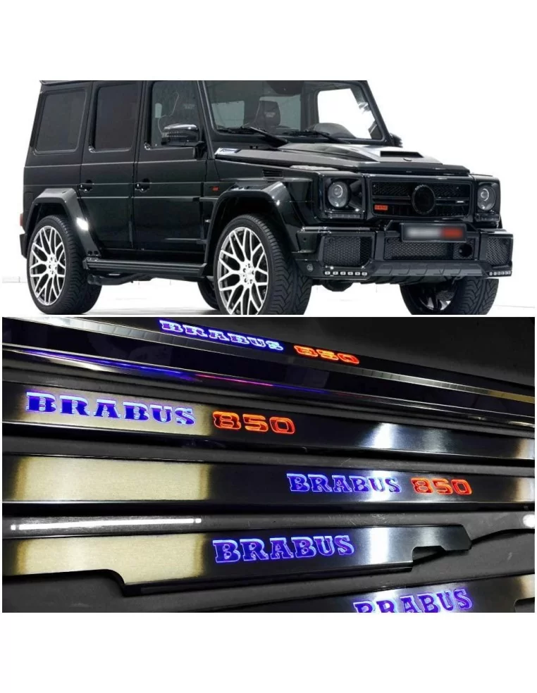  - Mercedes Benz - Metaliczne podświetlane progi drzwi Brabus 850 LED dla Mercedes-Benz G-Wagon W463 - 1 - Kup metaliczne podświ