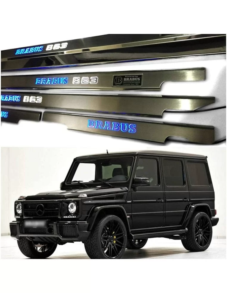  - Mercedes-Benz - Metallic Brabus B63 LED Illuminated Door Sills for Mercedes-Benz G-Wagon W463 5 pcs - 1 - Buy metallic Brabus