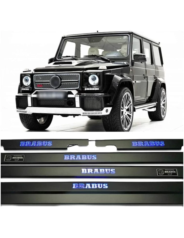  - Mercedes-Benz - Metallic Brabus Black Matte LED Illuminated Door Sills for Mercedes-Benz W463 - 1 - Buy metallic Brabus black