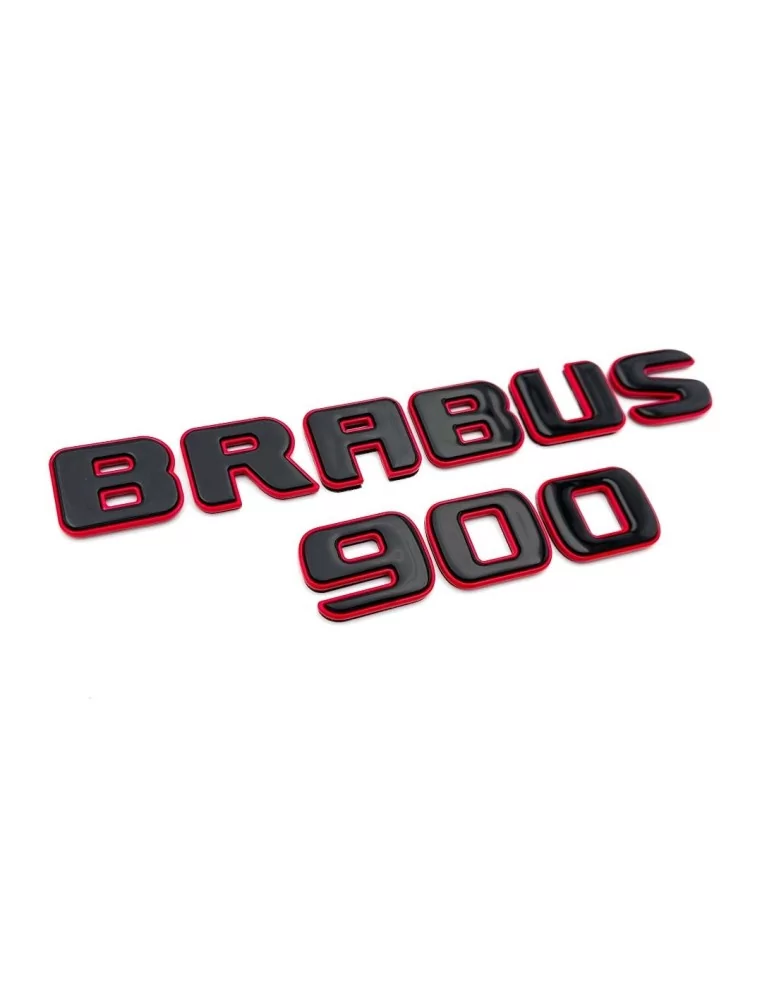  - Logos & Emblems - Metallic emblems badges Brabus 900 ROCKET style for Mercedes-Benz G-Class W463A Black Red Set - 1 - Buy Met