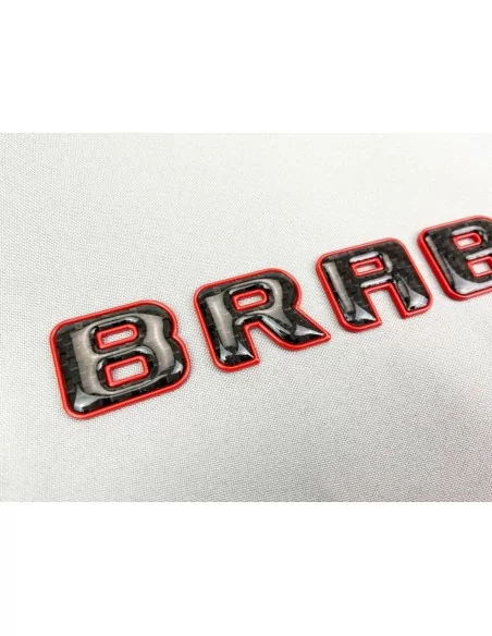  - logo & Emblems - Brabus ROCKET Style Emblem Logo rot metallic mit Carbon für Mercedes-Benz W463A W464 G-Klasse - 7 - Brabus R