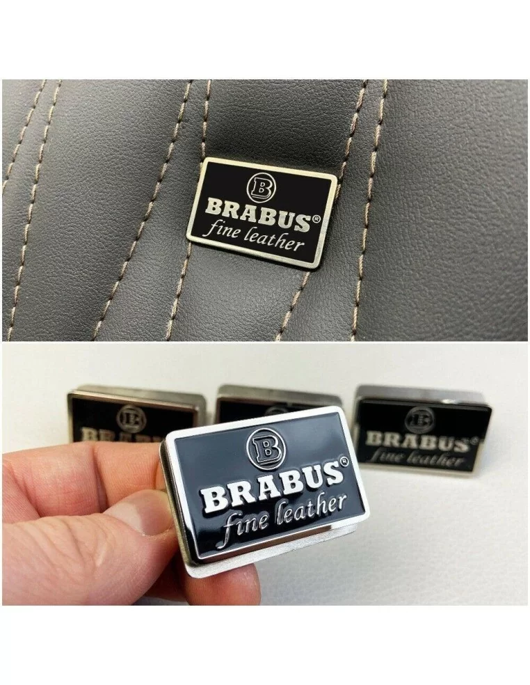  - Logos & Emblems - 适用于梅赛德斯-奔驰 W463 G 系列的 Metallic Brabus Fine Leather 黑色座椅徽章徽标套件 - 1 - 为您的梅赛德斯-奔驰 W463 G 级轿车配备金属质感的 Brabus 黑色真