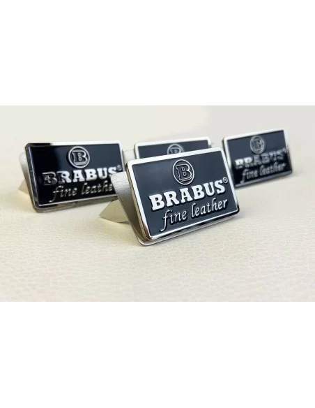  - Logos & Emblems - Metallic Brabus Fine Leather black seats emblems badges logos set for Mercedes-Benz W463 G-Class - 3 - Upgr