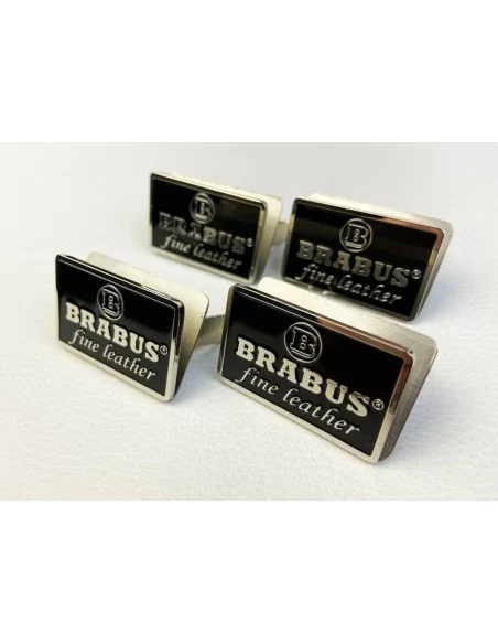  - Logos & Emblems - 适用于梅赛德斯-奔驰 W463 G 级轿车的 Metallic Brabus Fine Leather 黑色座椅徽章徽标套件 - 4 - 为您的梅赛德斯-奔驰 W463 G 级轿车配备金属质感的 Brabus 黑色