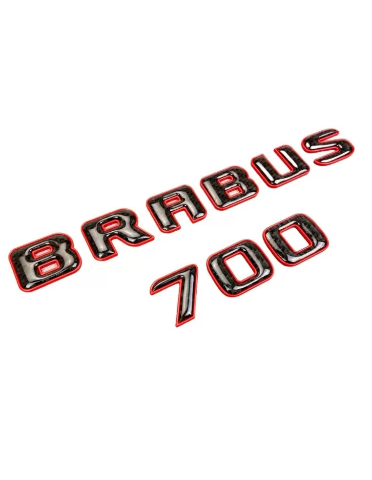  - logo & Emblems - Brabus 700 Emblem Logo rot metallic mit Carbon für Mercedes-Benz W463A W464 G-Klasse - 1 - Veredeln Sie Ihre