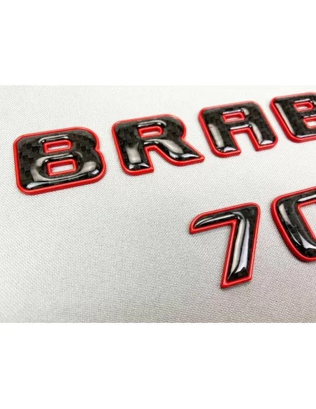  - logo & Emblems - Brabus 700 Emblem Logo rot metallic mit Carbon für Mercedes-Benz W463A W464 G-Klasse - 7 - Veredeln Sie Ihre