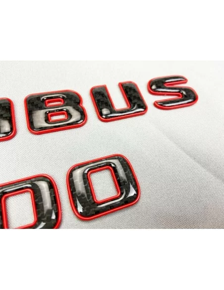  - logo & Emblems - Brabus 700 Emblem Logo rot metallic mit Carbon für Mercedes-Benz W463A W464 G-Klasse - 8 - Veredeln Sie Ihre