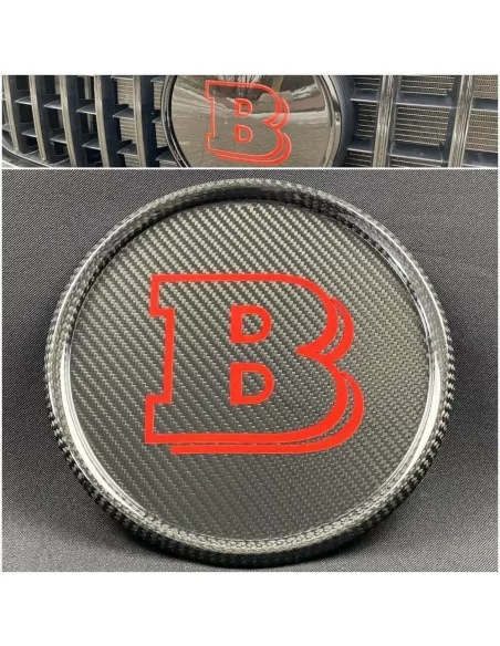  - Logos & Emblems - Carbon fiber Brabus front grille badge for Mercedes-Benz G-Wagon G-Class W463a W464 - 1 - Buy the Carbon Fi