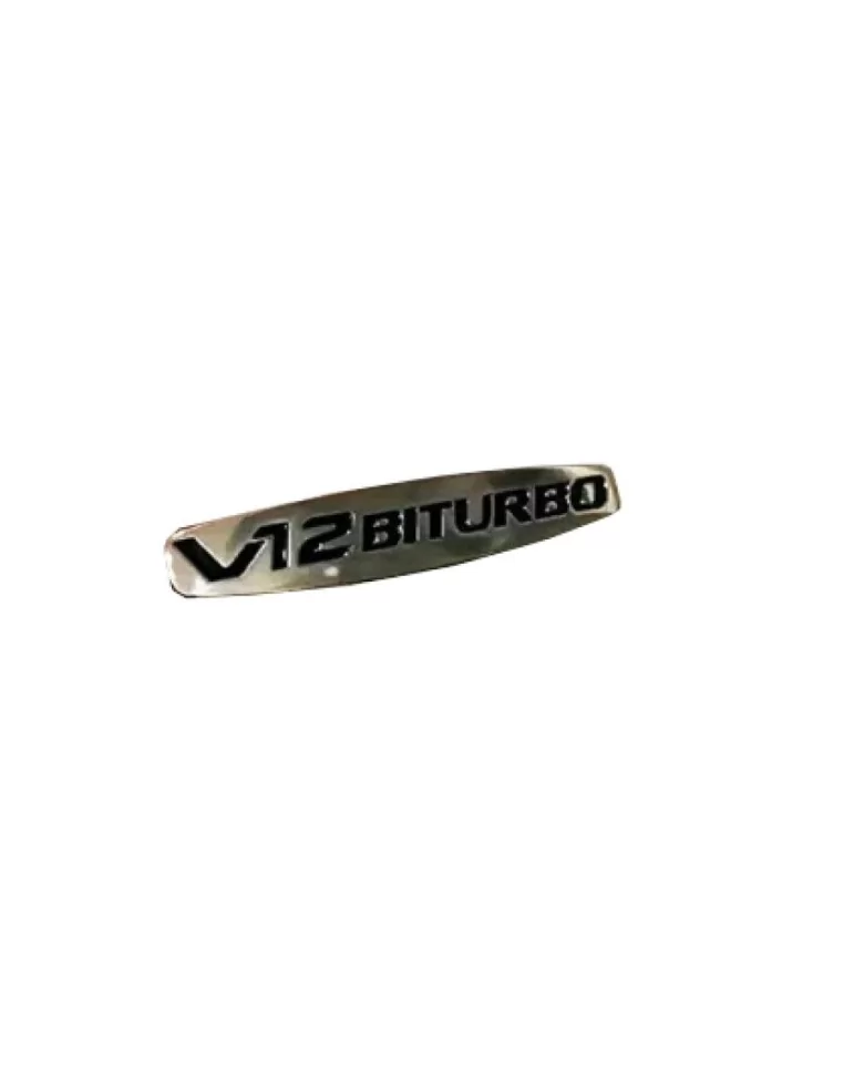  - logo & Emblems - Metallic V12 Biturbo Sitze Embleme Abzeichen Logos Satz für Mercedes-Benz W463A W464 G-Klasse - 1 - Metallic