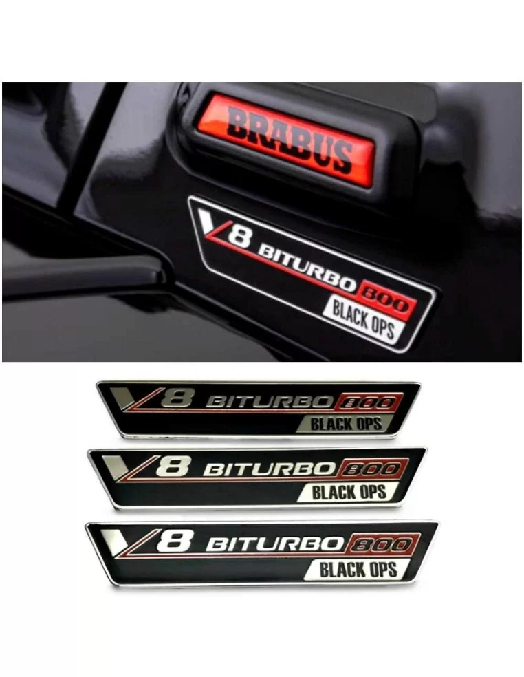  - Logos & Emblems - Metallic Brabus V8 Biturbo 800 Black OPS badges for Mercedes-Benz W463A W464 G-Class - 1 - Buy Metallic Bra