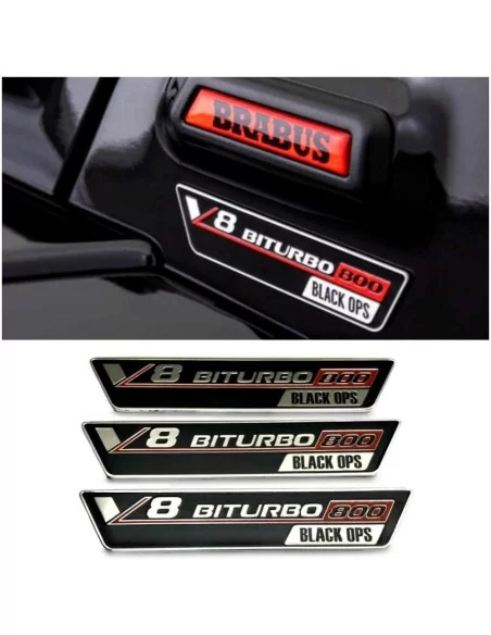  - Logos & Emblems - Metallic Brabus V8 Biturbo 800 Black OPS badges for Mercedes-Benz W463A W464 G-Class - 1 - Buy Metallic Bra