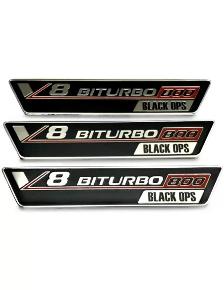  - logo & Emblems - Metaliczne plakietki Brabus V8 Biturbo 800 Black OPS dla Mercedes-Benz W463A W464 G-Class - 2 - Kup metalicz