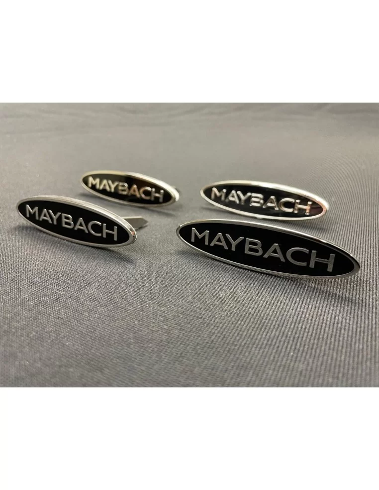  - logo & Emblems - Mercedes S222 W222 S63 S600 S65 Maybach Metallic Black Chrome Glossy Emblematy na siedzenia - 1 - Kup S222 W