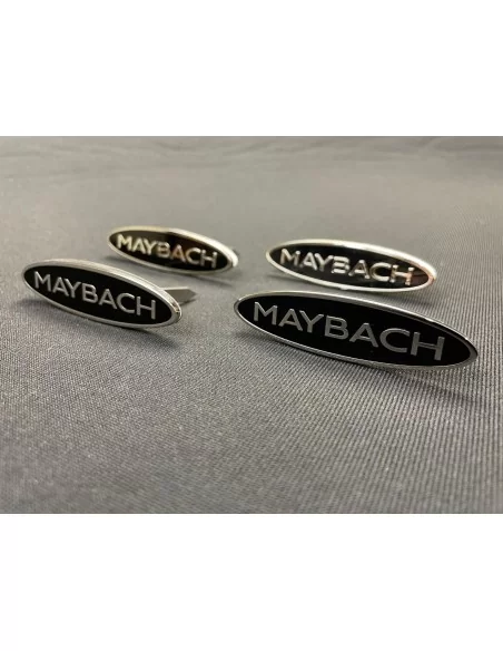  - Logos & Emblems - Mercedes S222 W222 S63 S600 S65 Maybach Metallic Black Chrome Glossy Seats Badges Emblems - 1 - Buy S222 W2