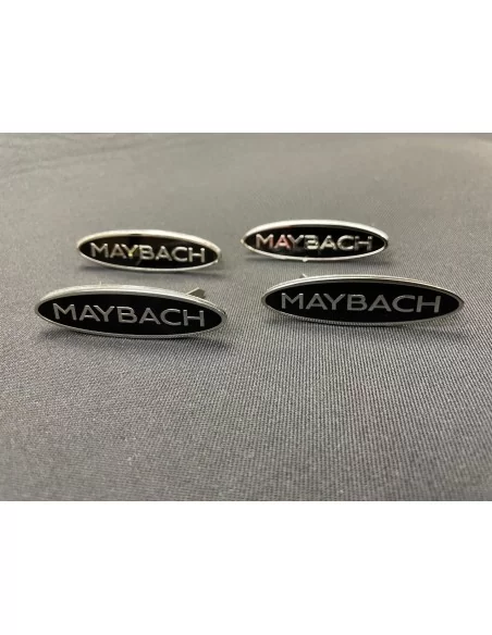  - Logos & Emblems - Mercedes S222 W222 S63 S600 S65 Maybach Metallic Black Chrome Glossy Seats Badges Emblems - 2 - Buy S222 W2