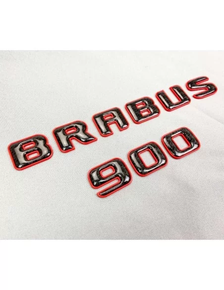  - Logos & Emblems - 用于梅赛德斯-奔驰 W463A W464 G 级轿车的 Brabus 900 徽标，红色金属质感，带碳涂层 - 2 - 为您的梅赛德斯-奔驰W463A W464 G级车购买Brabus 900红色金属碳纤维徽标。这