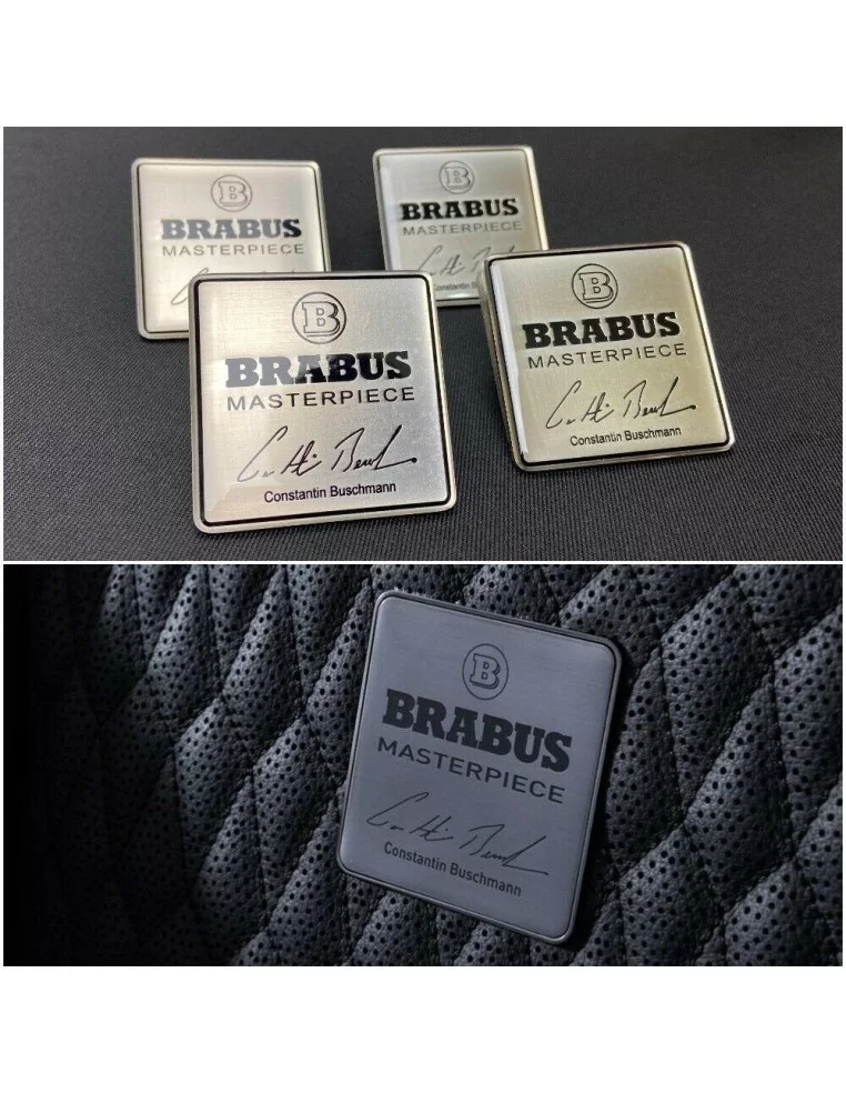  - logo & Emblems - Emblème de siège Brabus Masterpiece Constantin Buschmann métallisé Mercedes W463A W464 Classe G - 1 - Découv