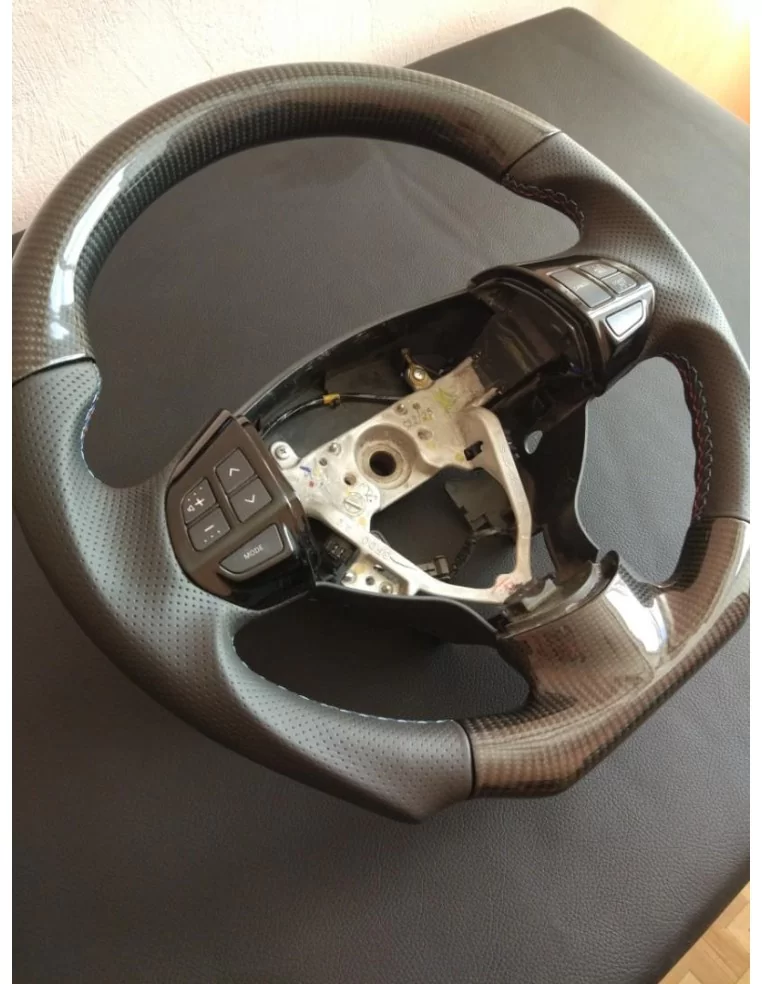  - Steering Wheels - Mitsubishi Lancer X Steering Wheel Carbon Leather - 1 - Upgrade your Mitsubishi Lancer X with this stylish 