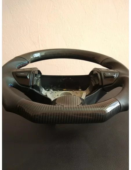  - Steering Wheels - Mitsubishi Lancer X Steering Wheel Carbon Leather - 2 - Upgrade your Mitsubishi Lancer X with this stylish 