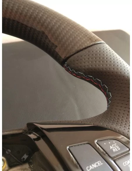  - Steering Wheels - Mitsubishi Lancer X Steering Wheel Carbon Leather - 4 - Upgrade your Mitsubishi Lancer X with this stylish 