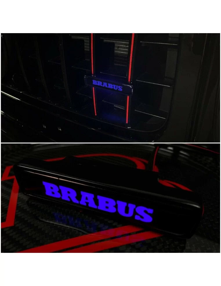  - logo & Emblems - Brabus LED Kühlergrill blaue Plakette Emblem Logo für Mercedes W463 G Wagon - 1 - Veredeln Sie Ihren Mercede