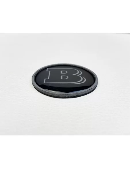  - logo & Emblems - Emblema logo Brabus bicomponente grigio metallizzato cofano bagagliaio Mercedes Classe G-Wagon W463 - 4 - Ac