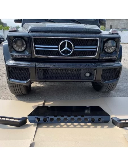  - Mercedes-Benz - 用于梅赛德斯-奔驰 W463 G 级轿车的不锈钢黑前防滑板 - 2 - 使用我们光滑的黑色不锈钢前防撞板保护您的梅赛德斯-奔驰 W463 G 级轿车！轻松提升耐用性和时尚感！⏳✌️